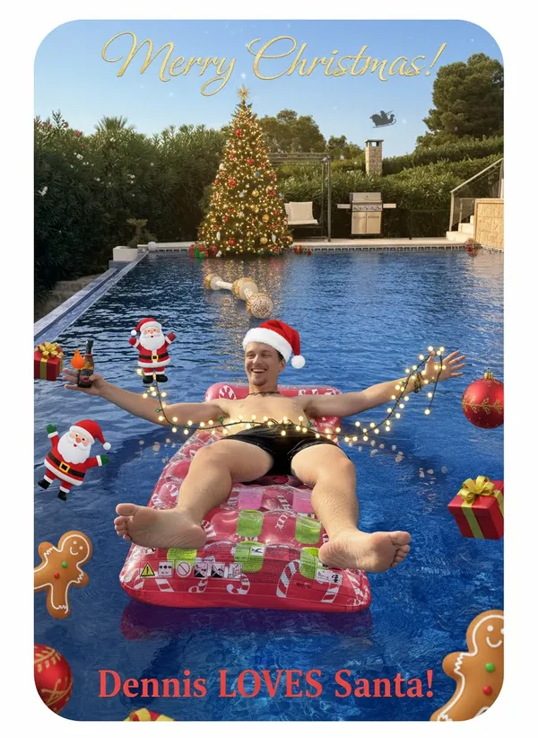 AI-generated greeting card featuring Dennis